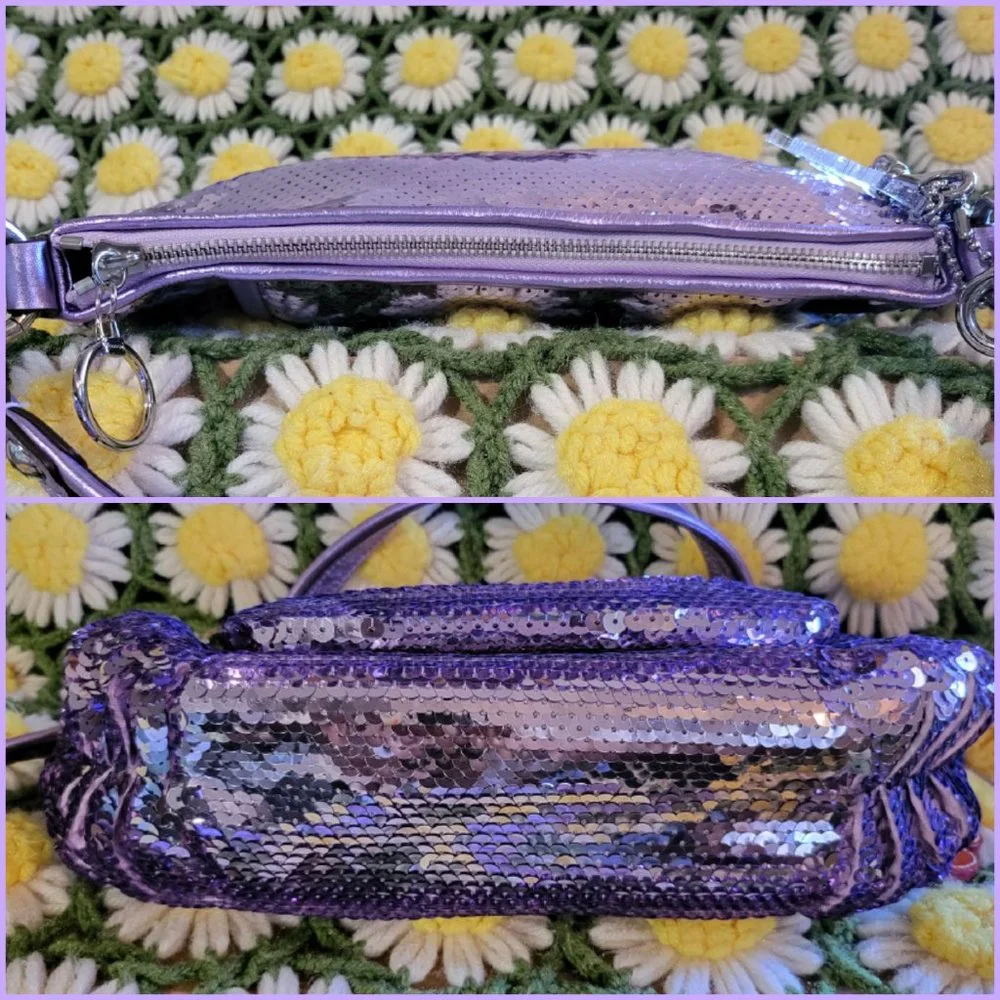 Coach Poppy Purple Sequin Bag - Picture 5 of 16